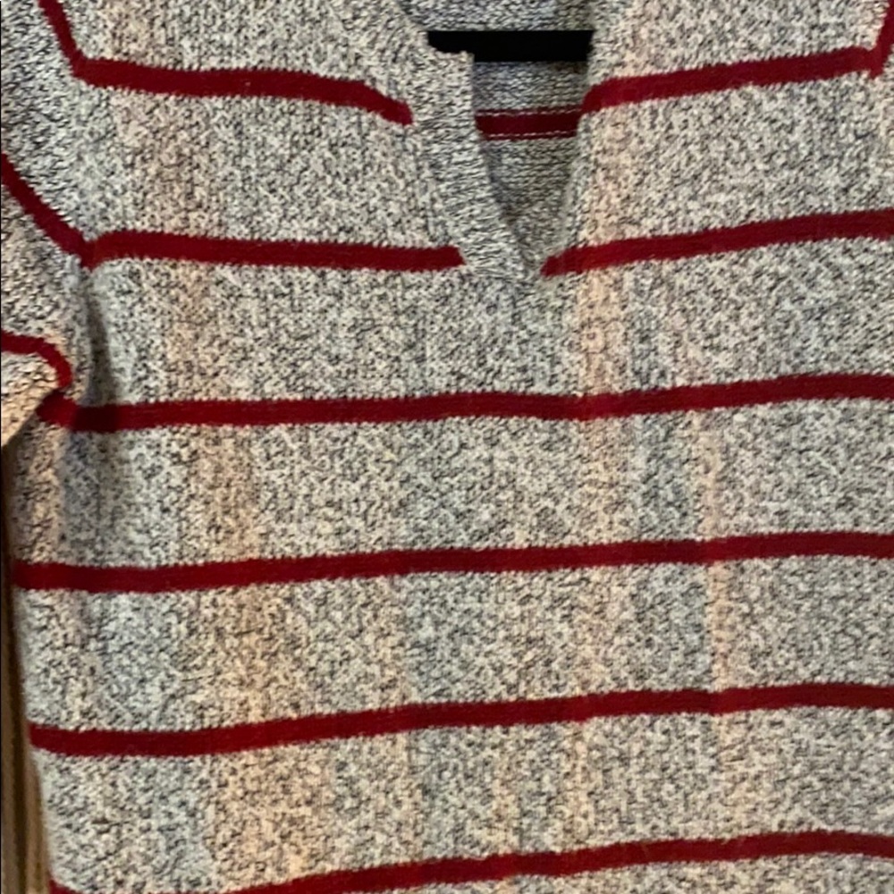 Light Grey Sweater with Red Stripes - Picture 2 of 2